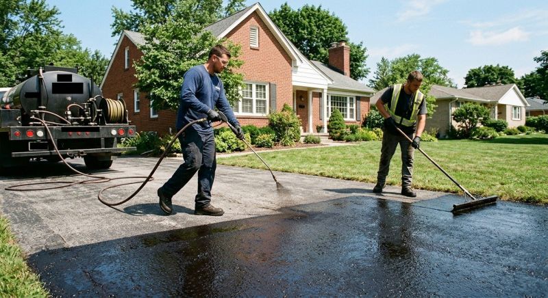 Hot Tar Driveway Sealing in San Antonio, TX